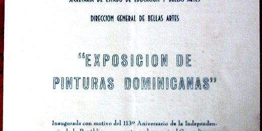 DSC00826 Catalogue in 4 pages with the woks of art of the Exhibition of Paintings from 1957 in Trujillo City. Catalogo de 4 páginas de las obras de la Exposición de...