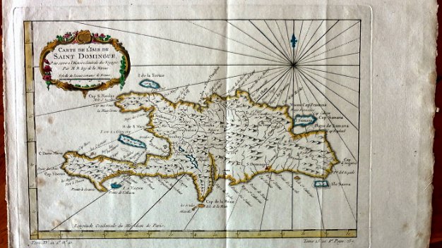 Hayti In english Island of Santo Domingo, now the Island of Hispaniola or the Dominican Republic and Haiti. Map leaf measures...