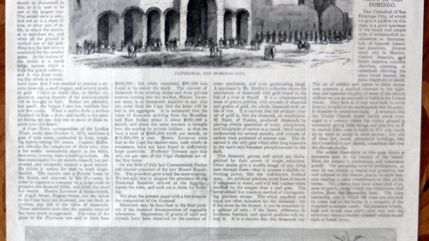 San Domingo One page printed on both sides of Harper's Weekly dated April 8, 1871 with two pictures, one is the Cathedral and the...