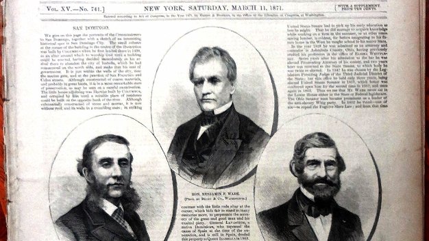 The Commissioners Section with 12 pages printed on both sides of the Harper's Weekly dated March 11, 1871 with several pictures and...
