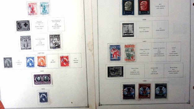 Guatemala In english A collection of used stamps in several album pages and with different dates from the mentioned country. En...