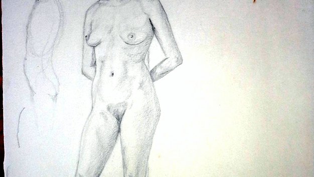 Desnuda Recostada Sketch on paper with a reclined nude women. Paper dimensions are varied in size. Not signed and dated. No frame. Boceto...