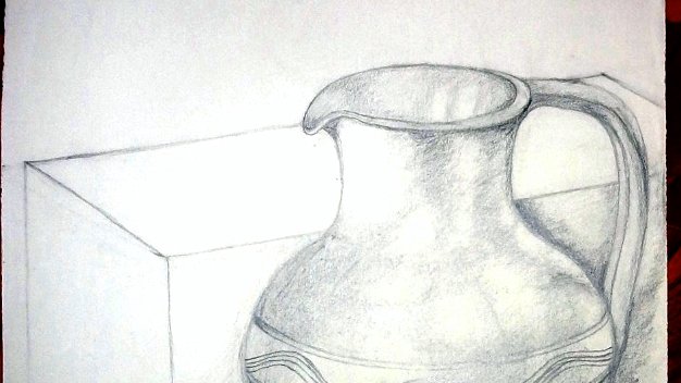Jarron Sketch on paper with a jar. Paper dimensions are varied in size. Not signed and dated. No frame. Excelente boceto sobre...