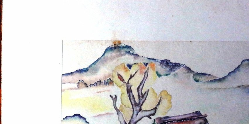 Don Juan Excellent watercolor reproduction on paper with a tropical rural scene. Paper dimension is 12.50 by 16 inches. Signed and dated 1927 in the lower right side. No...