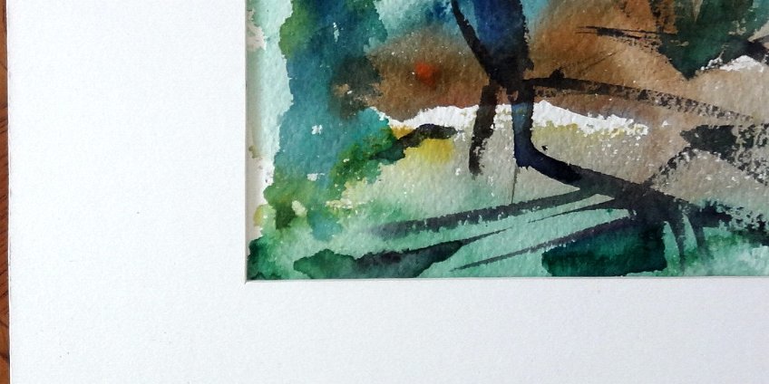 Lothar Excellent watercolor on paper of a tropical landscape. Paper dimension is 10 by 14 inches. Name printed in black in the lower center side. No frame. Excelente...