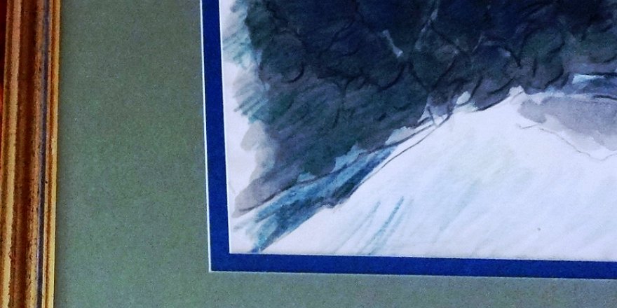 Gausachs Excellent abstract landscape watercolor on paper. Paper dimension is 10 by 12 inches. Signed in the lower right side. The pictures were taken from behind a...